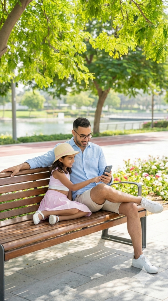 trend: Uniqlo/H&M Catalog Style | Vibe: Sunday morning, lush green, modern landscaping, relaxation.
