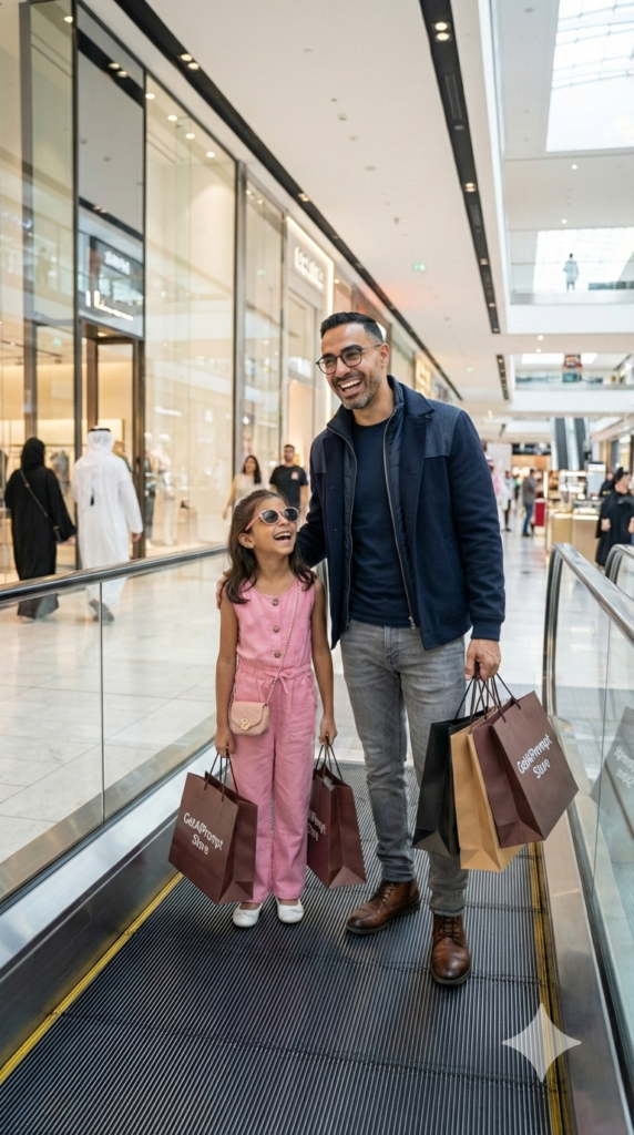 trend: High-End Retail Aesthetic | Vibe: Shopping spree, consumption, modern architecture, glass and steel.