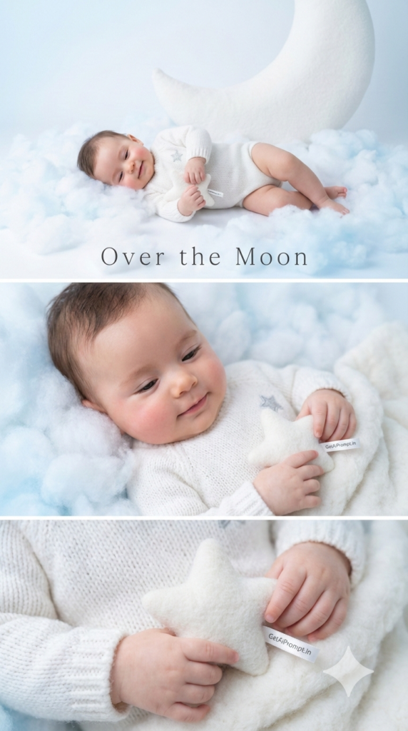 Cloud Nest Dream Scene Heavenly Bright Newborn AI Portrait Idea