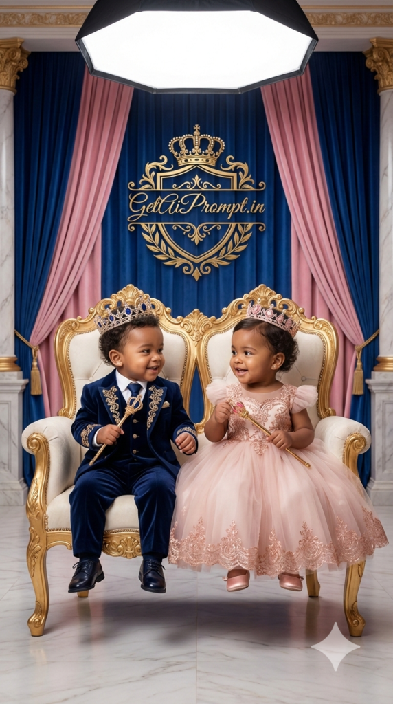 Royal Sibling Twins AI Photoshoot Double Joy Portrait Prompt