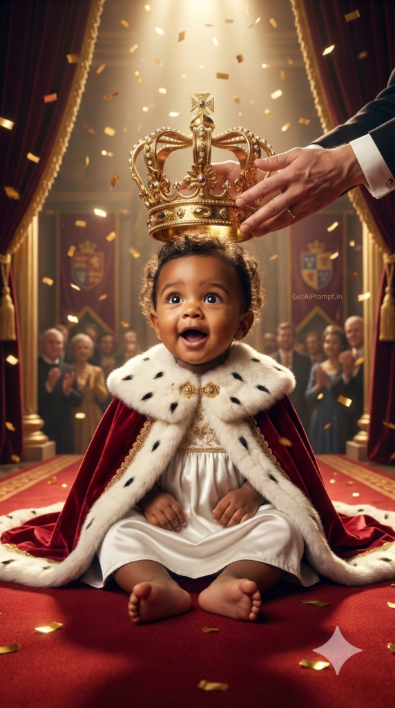 Grand Coronation Ceremony Storytelling Royal Baby AI Event Photo Prompt