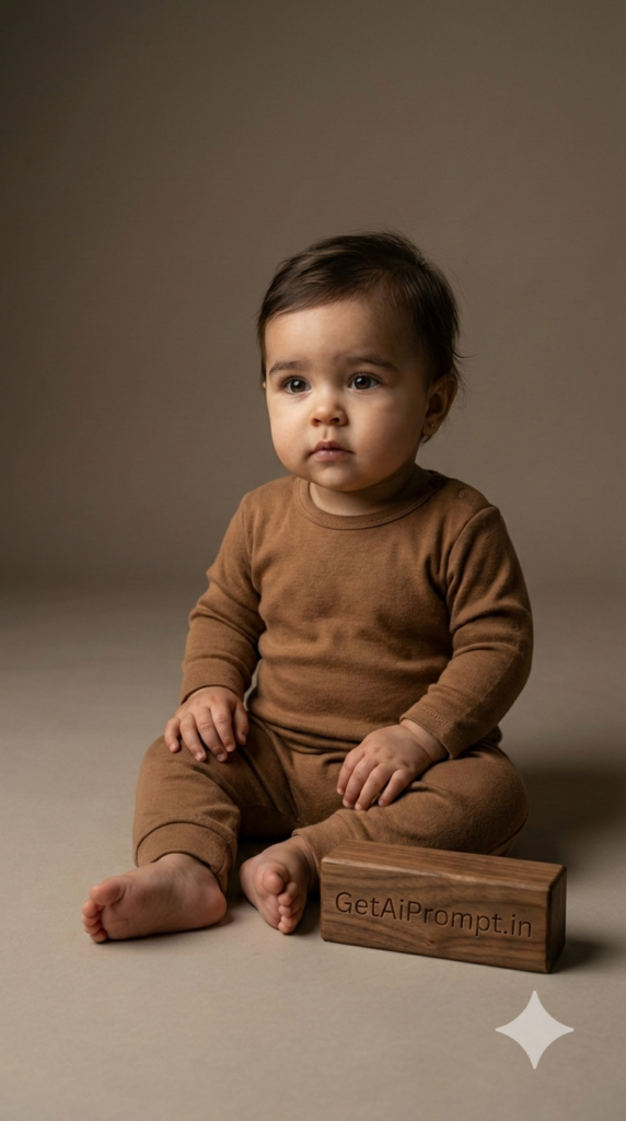 Earth-Tone Studio Portrait AI Baby Lifestyle Photoshoot Prompts