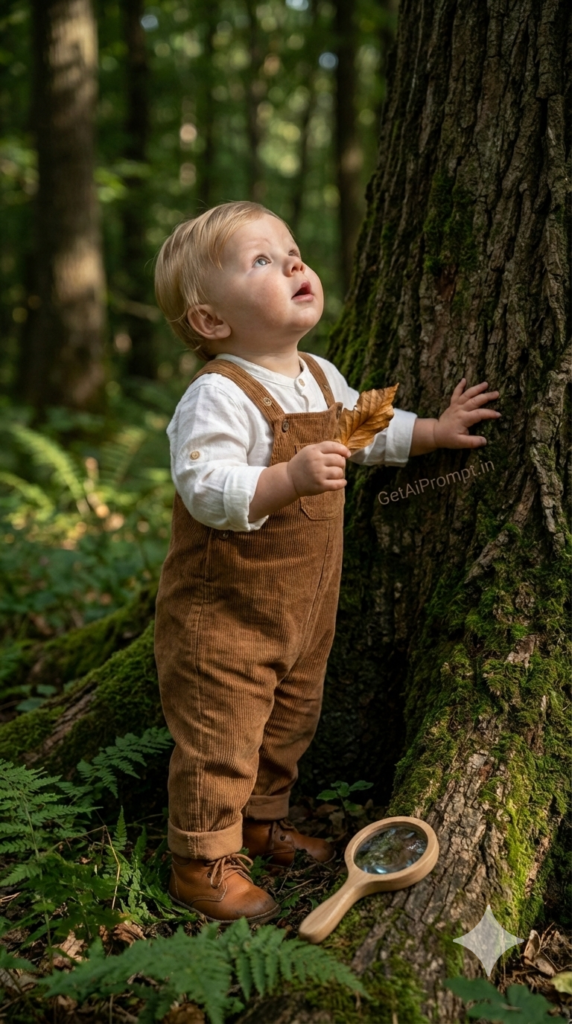Forest Path Exploration Boho Adventure AI Baby Portrait Face Match