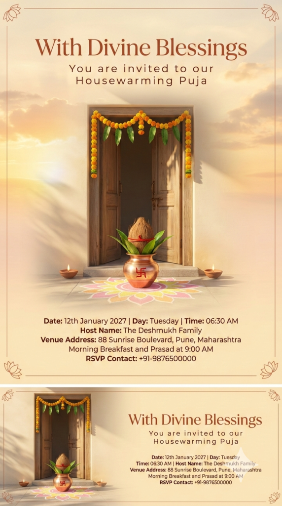 Sunrise Blessings Housewarming Invite AI Prompt