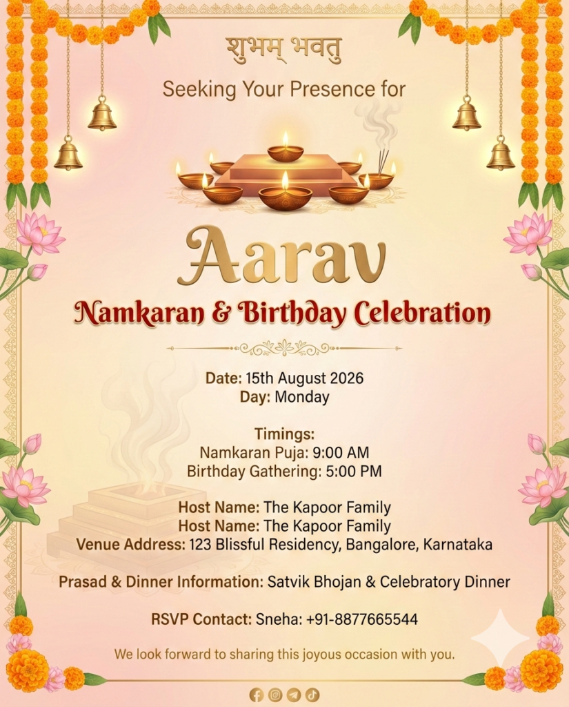 Naming Ceremony Birthday Celebration Invite Namkaran Card Highly SEO WORD