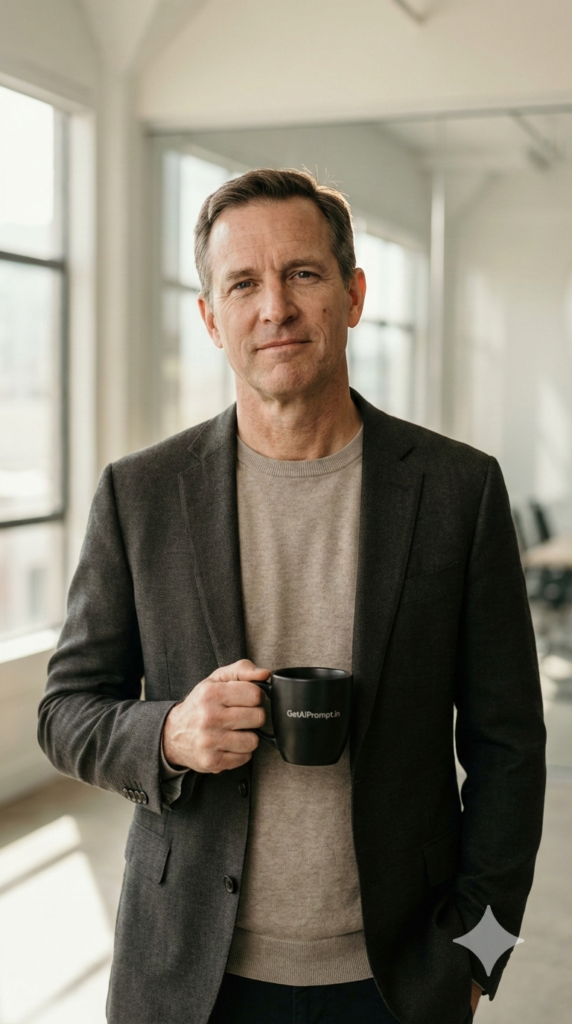 Silicon Valley Founder Window Light Authority AI Headshot Executive Portrait