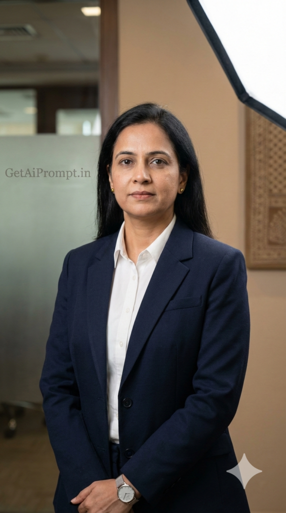 Beige Editorial Boardroom Luxury Headshot AI Corporate Strategy Portrait