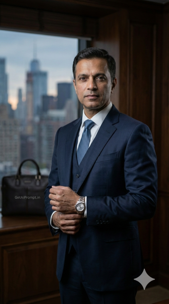 Manhattan Finance Executive Portrait AI Wall Street LinkedIn Photo