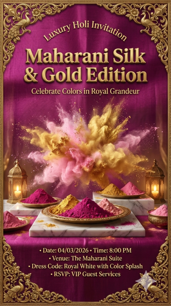 Maharani Silk and Gold Edition gemini nano banana prompts luxury card