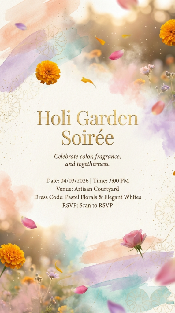 Watercolor Garden Luxe Invitation best Holi text to image prompts