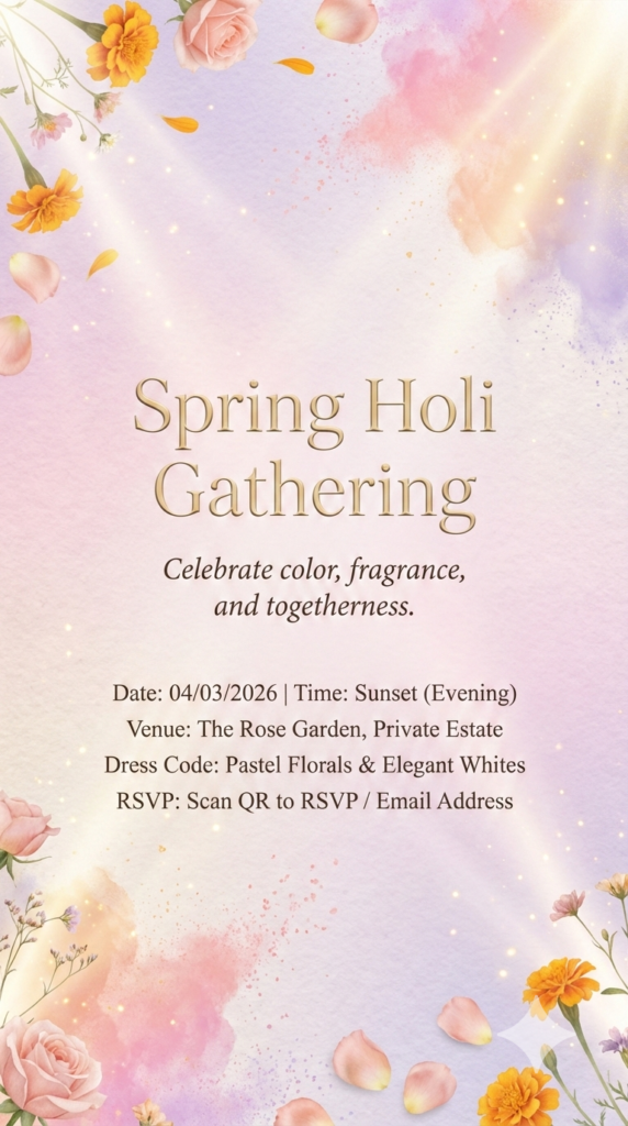 Ethereal Floral Glow Holi Template Gemini AI image prompts trending 2026
