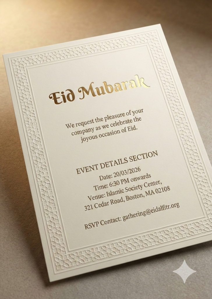 Option 9 Traditional Geometric Frame Eid Invite luxury community gathering card
