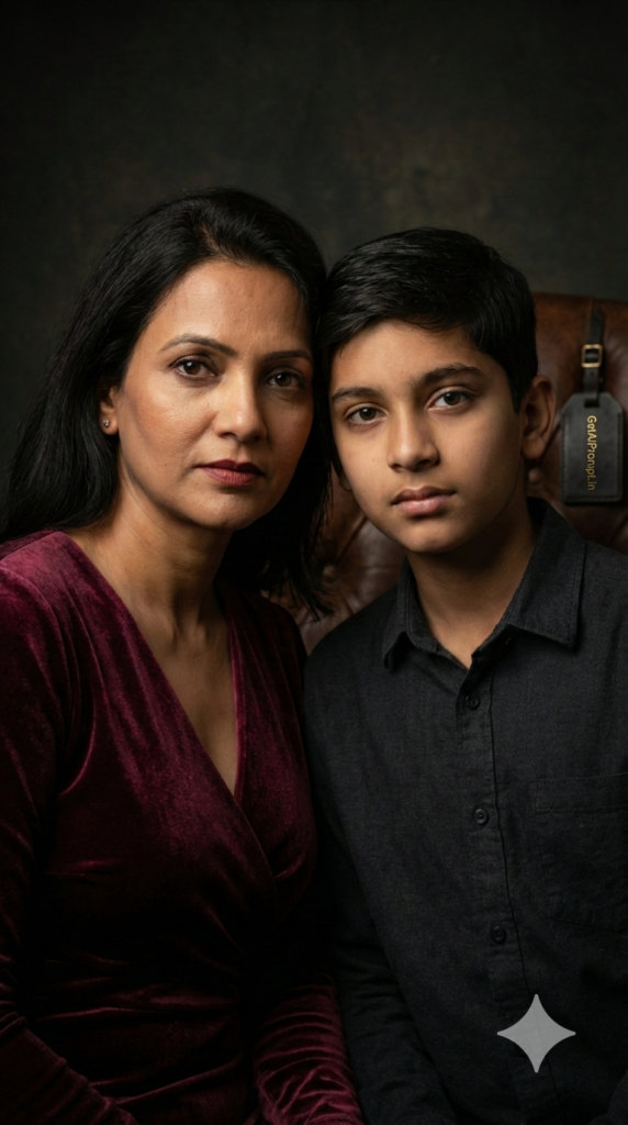 Classic Dark Background Fine Art Portrait Rembrandt Lighting AI Prompt