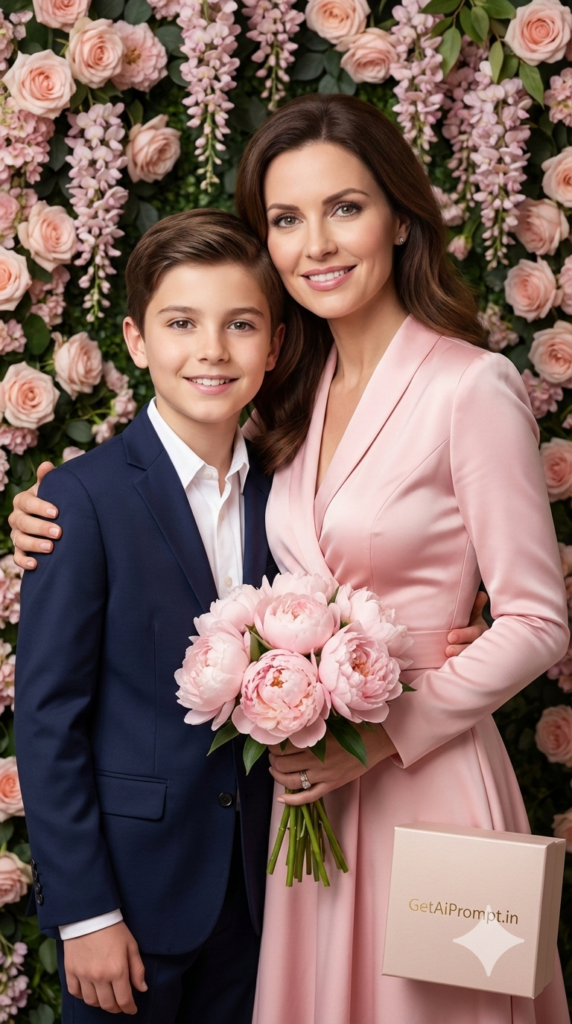 Luxury Mothers Day Floral Portrait Professional AI Family Portraits Prompts