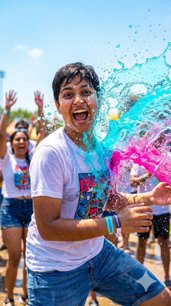 High Speed Side Splash Adrenaline Dopamine Rush Holi Action AI