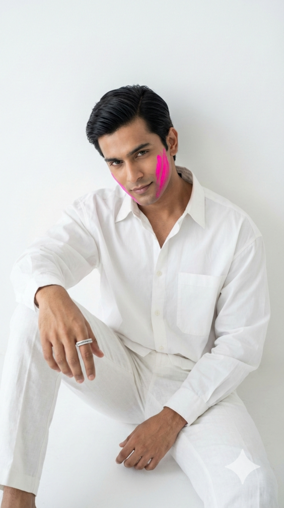 Minimal Sitting Pose Single Color Elite Status Minimalist Fashion Holi AI