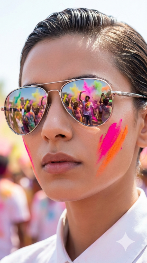 High Fashion Sunglasses Reflection Aesthetic Gen-Z Trendsetter Holi AI