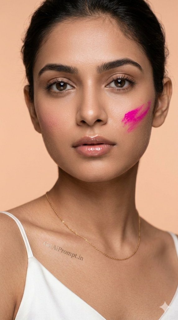 Minimalist Color Splash Clean Girl Aesthetic AI Prompt and High End Cosmetics Festival Campaign