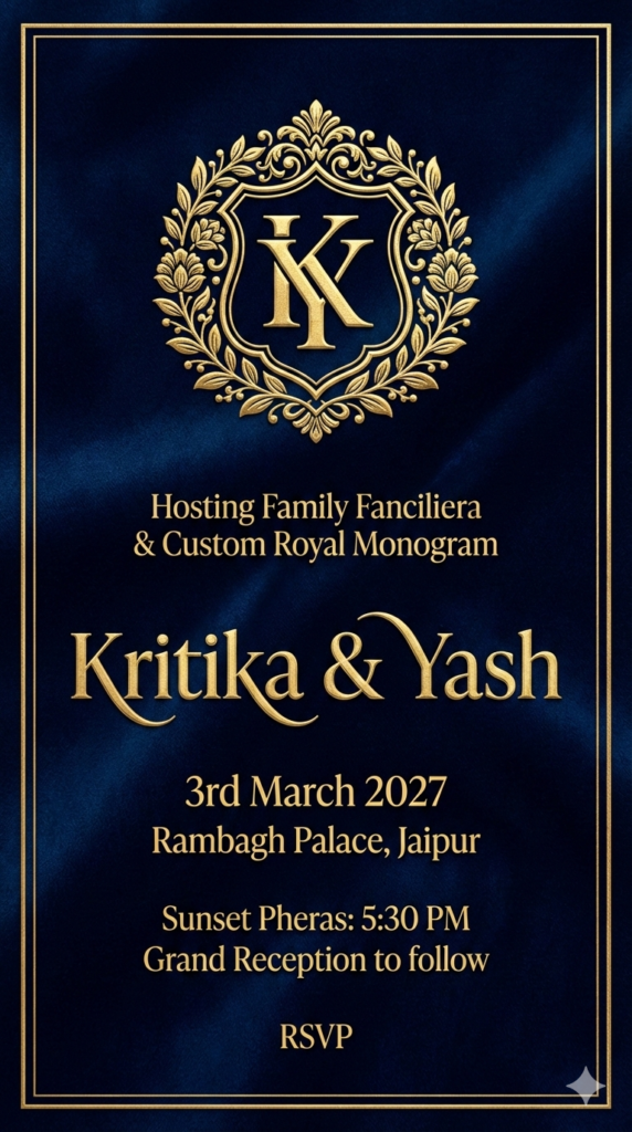 Royal Seal Monogram Theme Luxury Wedding Invite