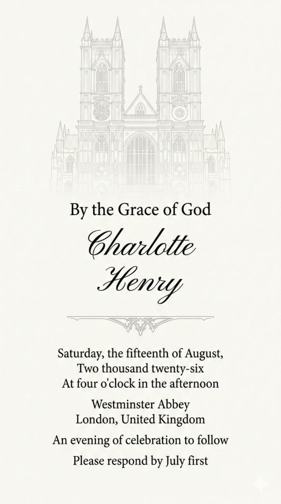 Cathedral Illustration Theme Invitation - Traditional Gothic Church Wedding Card