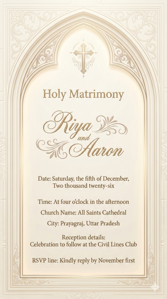 Arch Window Church Layout Invitation Architectural Christian Wedding Digital Card