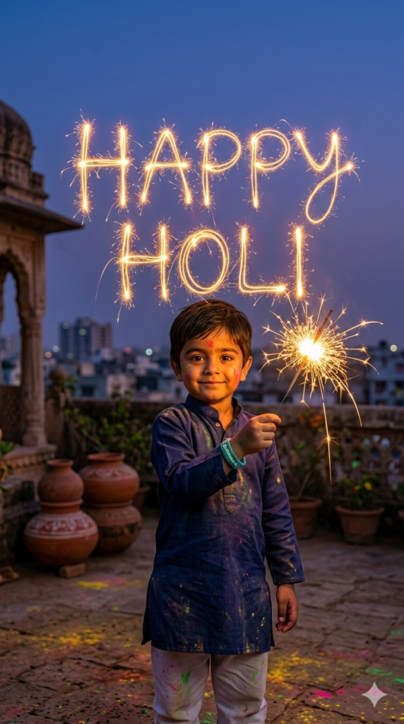 Option 15 Cinematic Light Painting Sparkler Wish AI Holi Typography
