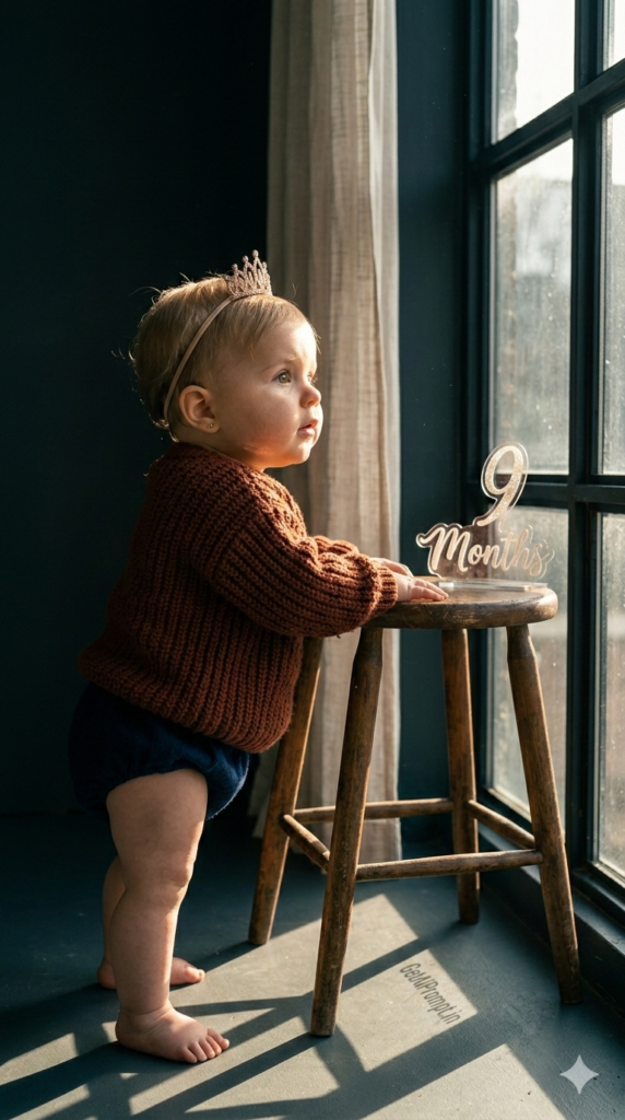 Cinematic Golden Hour Window Light Baby Portrait Prompt Natural Lighting AI Idea