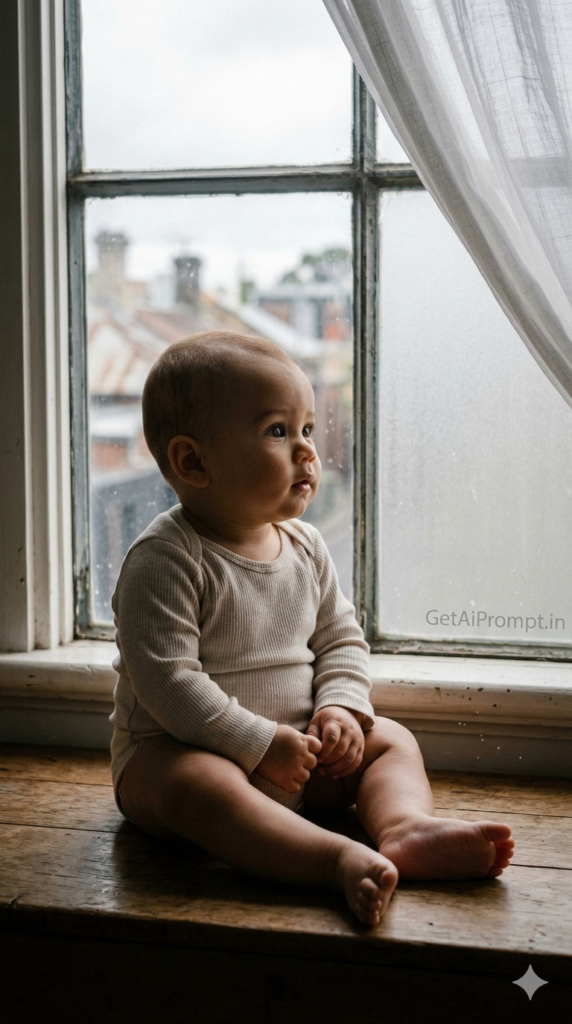 Window Light Documentary Milestone Baby Photography Prompt Natural Film Portrait