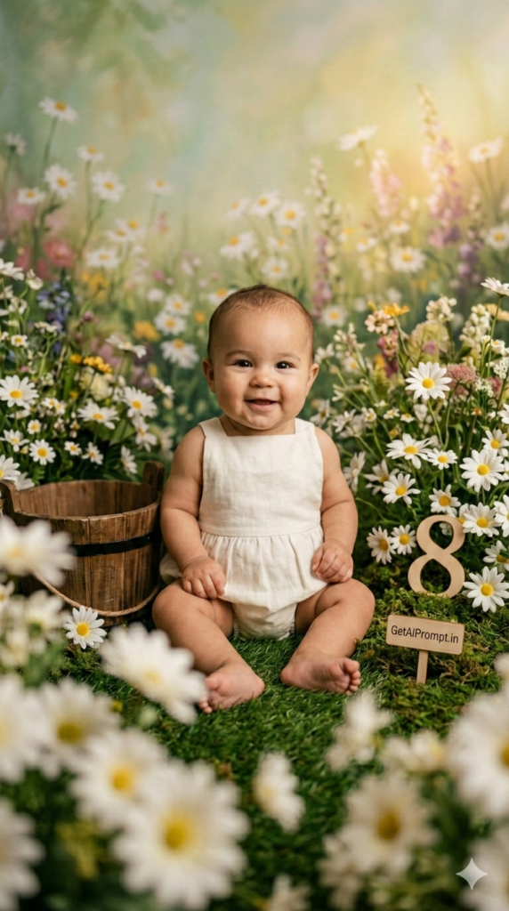 Spring Garden Studio Milestone Photo Prompt Floral Baby Set