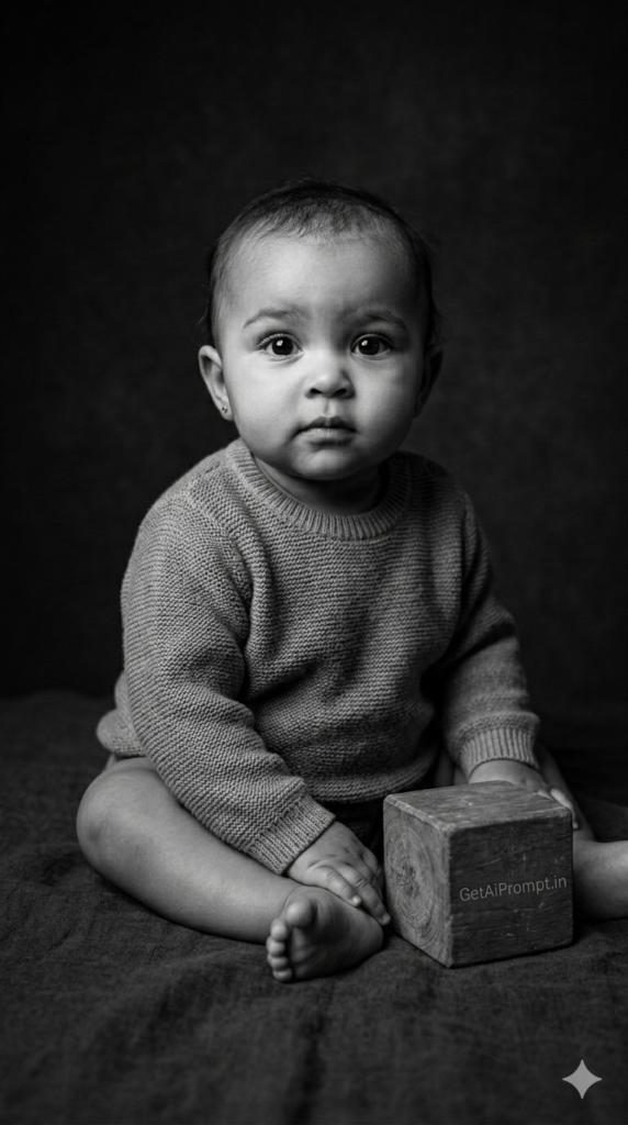 Black and White Emotional Series Baby Prompt Monochrome Milestone