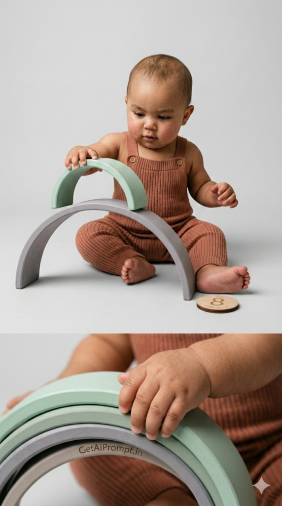 Minimal Rainbow Accent Series Baby Prompt Modern Milestone Setup