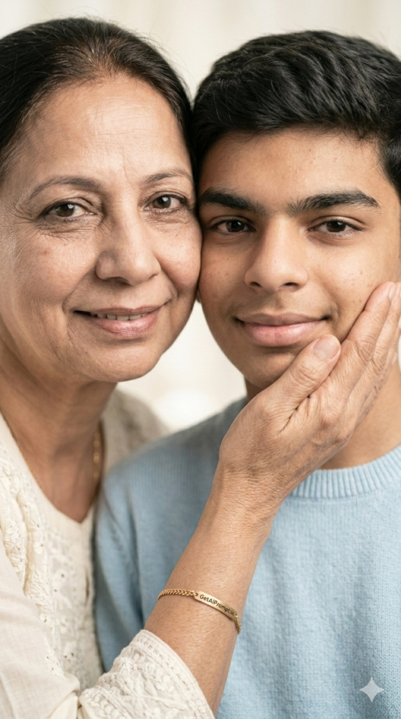 Option 5 Gentle Cheek Touch Macro Portrait Mother Son Studio AI