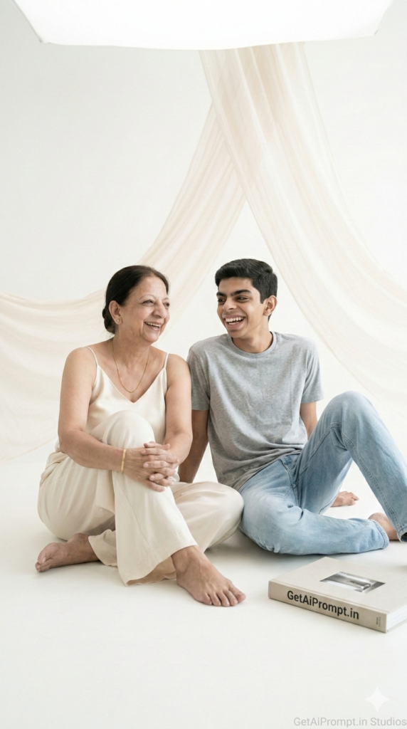 Option 9 Sitting Floor Portrait Casual Luxury AI