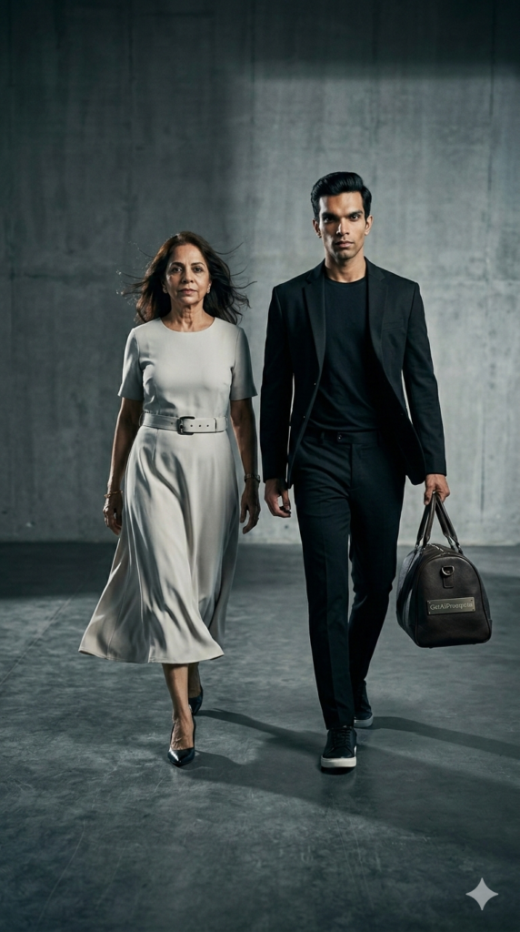 Option 15 Editorial Walk-In Pose Dynamic Fashion AI Studio