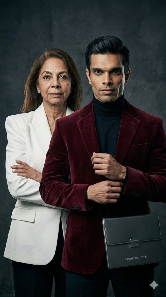 Option 19 Statement Blazer Corporate Luxury AI Mother Son Studio