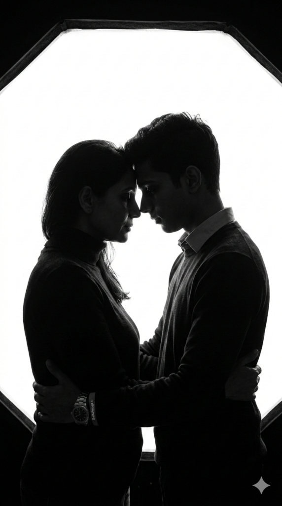 Option 32 Silhouette Hug Poetic Art AI Mother Son Portrait