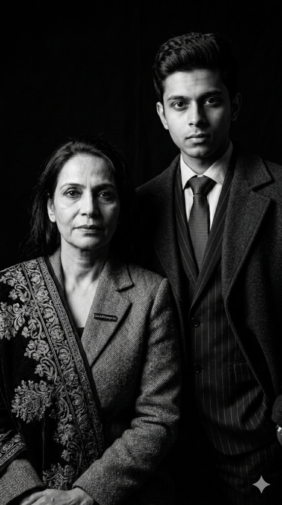 Option 33 Dramatic Side Light Chiaroscuro AI Mother Son Portrait