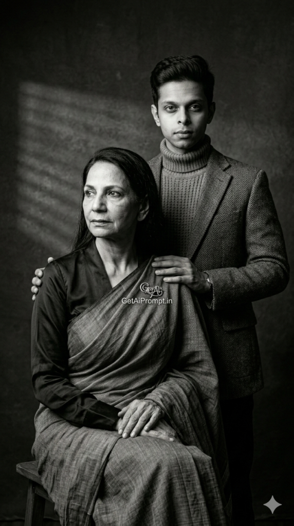 Option 37 Studio Window Light Effect Cinematic AI Mother Son Portrait