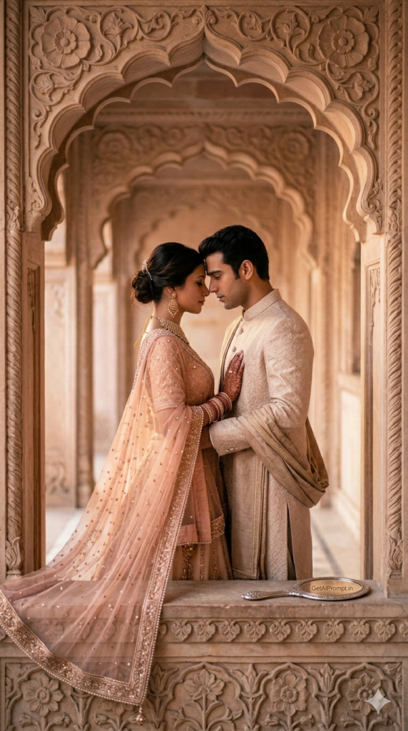 Archway Intimate Gaze AI Prompt Royal Heritage Pre Wedding