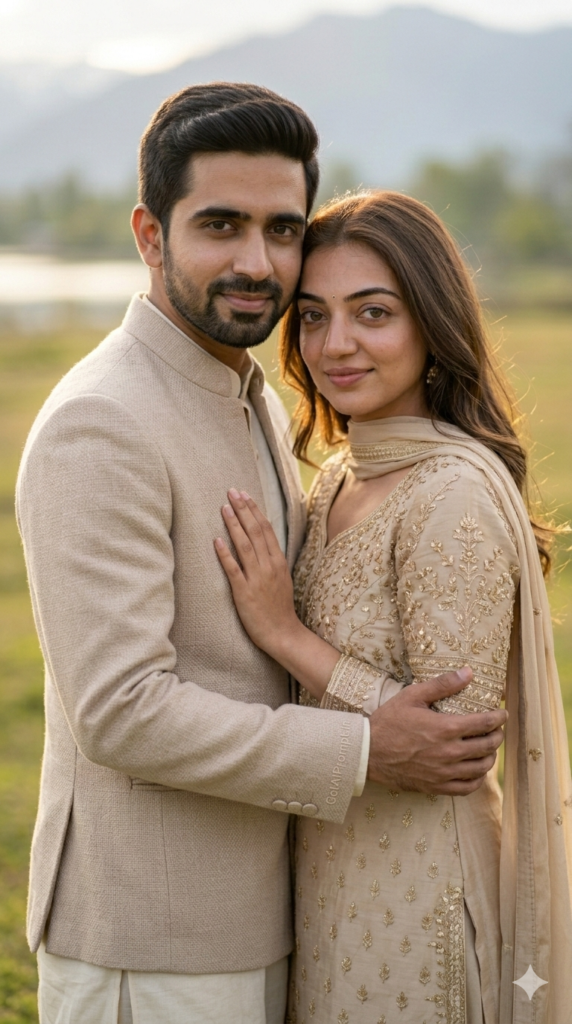 Face Match Pre Wedding Couple Close Embrace Sunset