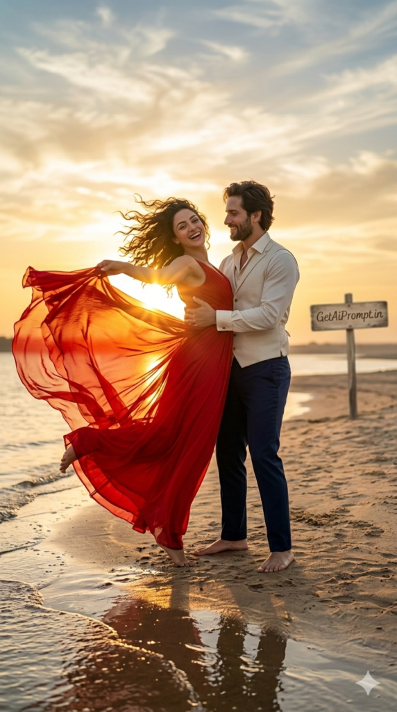 Twirl and Catch Motion AI Pre-Wedding Prompt