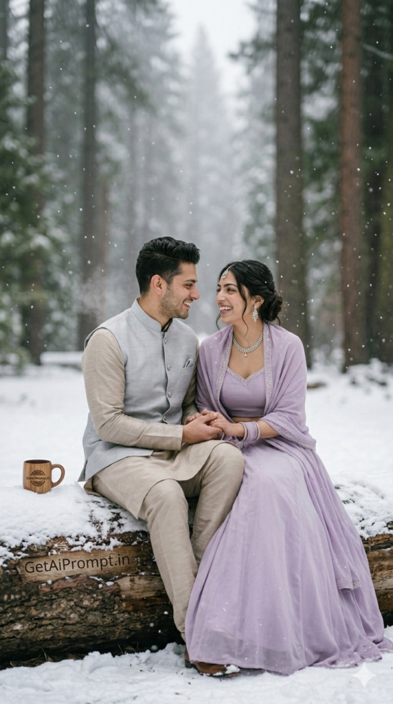 4: Intimate Conversation - Candid Storytelling Wooden Log Photo