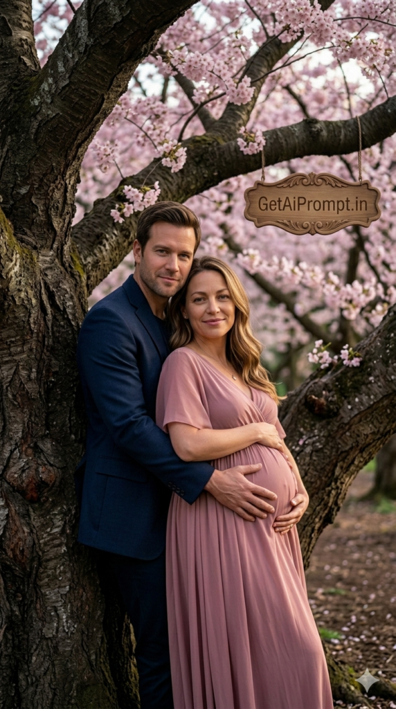 The Blossom Tree Embrace Timeless Classic Couple Portrait