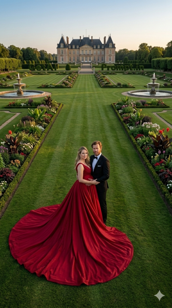 The Ultimate Estate Garden Wide Portrait Billionaire Status Luxury Maternity AI Prompt