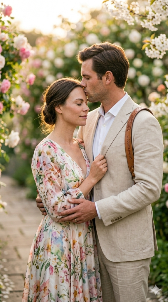 Unbreakable Trust Forehead Kiss Deeply Romantic AI Couple Generation