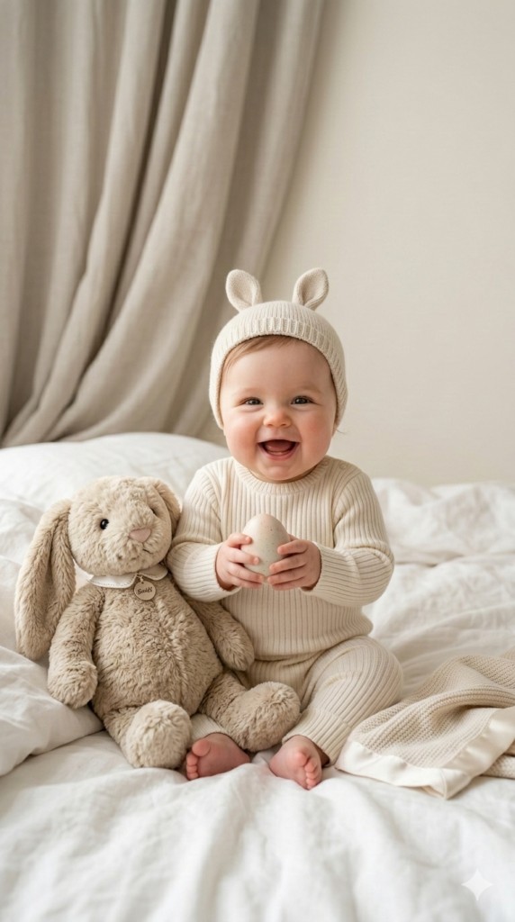 2 The Bunny Cuddle Fine-Art Portrait Premium Easter Baby Photography