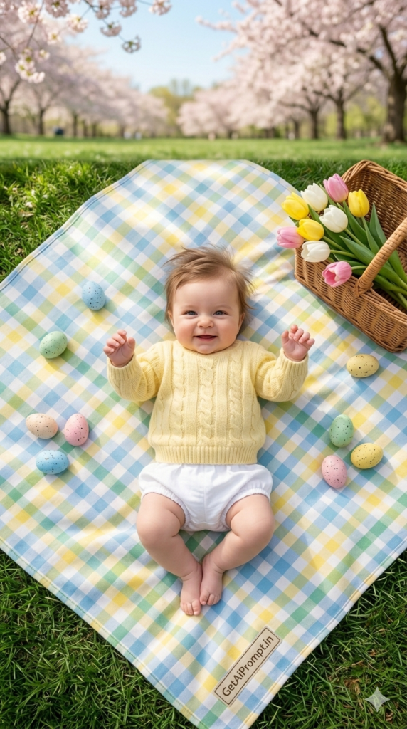 6 The Spring Picnic Blanket Moment Outdoor Lifestyle Baby Photoshoot