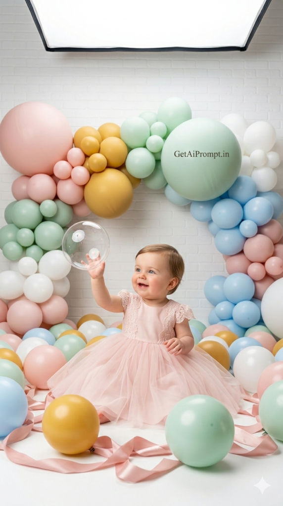 11 The Pastel Balloon Garden Celebration Luxury Baby Milestone Party AI