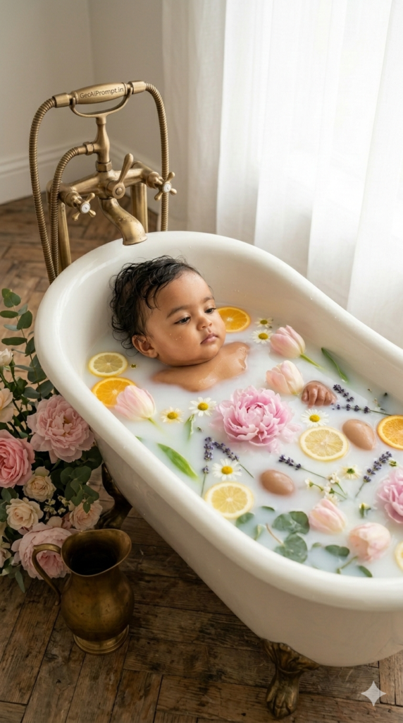 15 The Fine-Art Spring Floral Milk Bath Elite Baby Portfolio AI