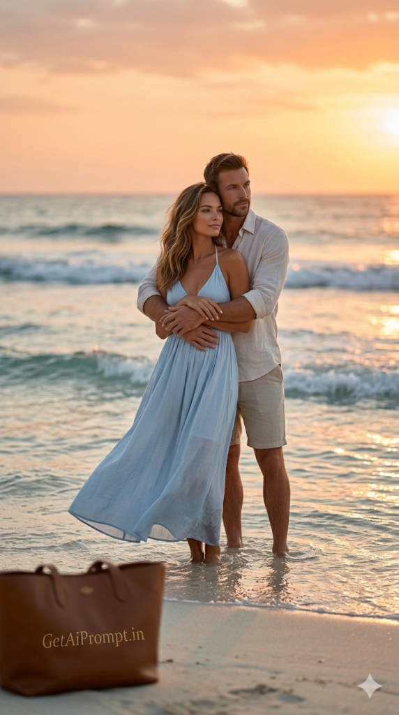 Ocean Embrace - Intimate Coastal Connection Couple Photography Prompt